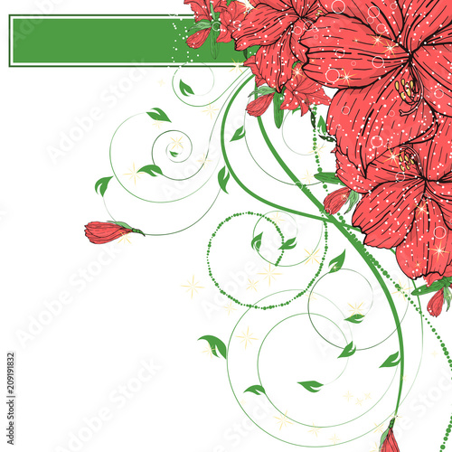 Vector flower invitation, save the date card 
