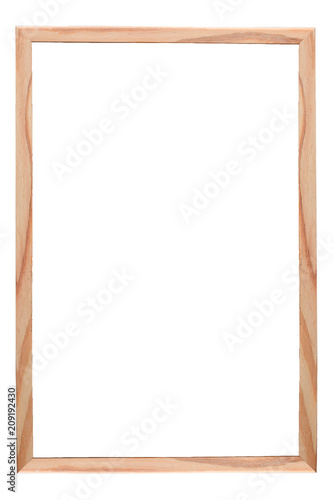 Wood frame isolated on white background with clipping path