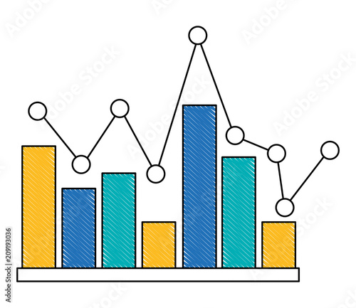 statistical graphics isolated icon vector illustration design