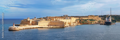 Panoramic view of Fort Ricasoli in Malta