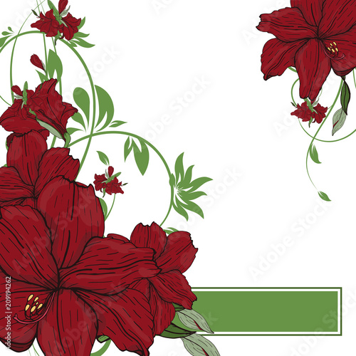 Vector flower invitation, save the date card 