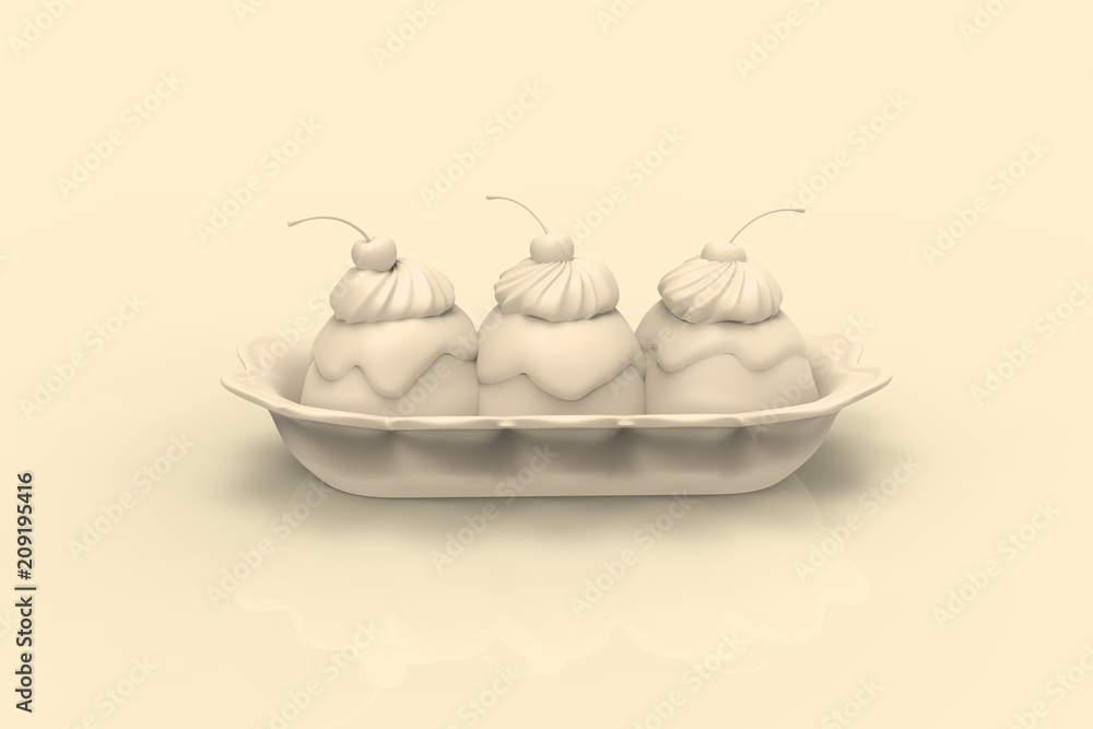 Ice Cream pastel 3D Render Ice Cream pastel 3D Render