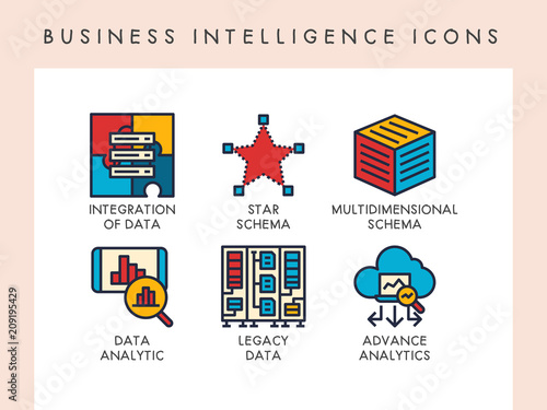 Business intelligence icons