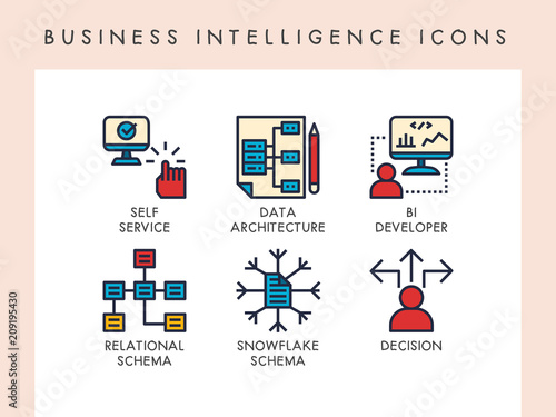 Business intelligence icons