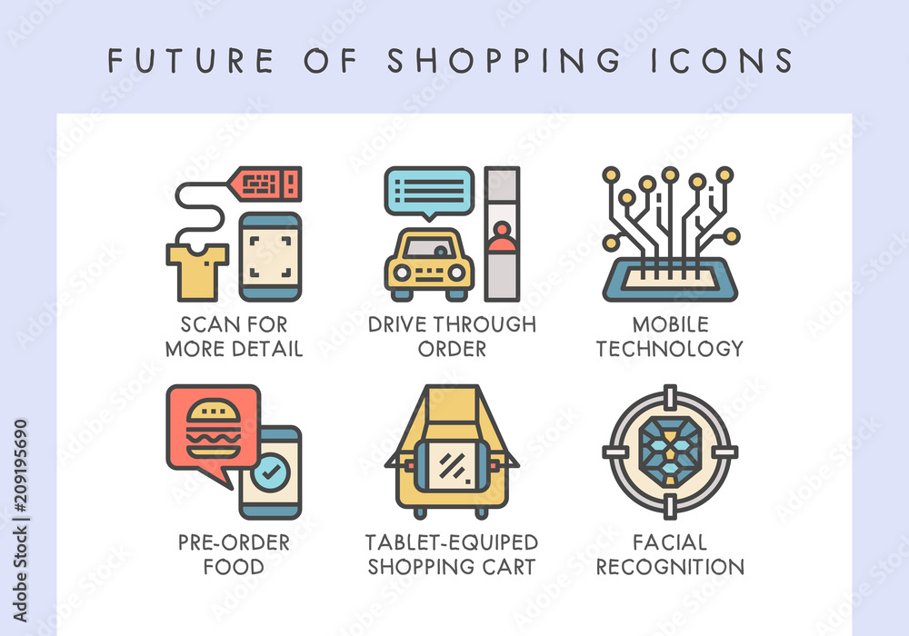 Future of shopping icons