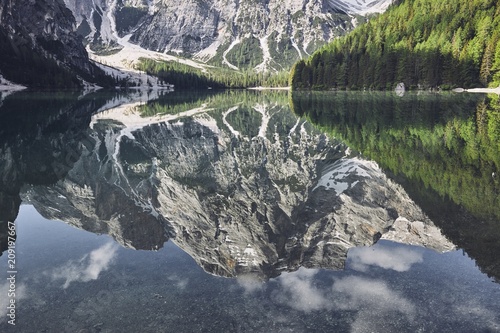 Reflection of the mountain in the water