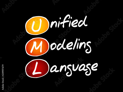 UML - Unified Modeling Language acronym, technology concept background