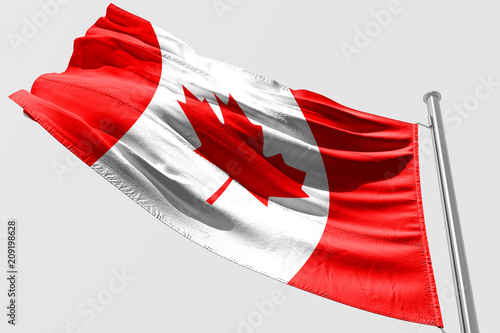 Isolated Canada Flag waving 3d Realistic fabric photo