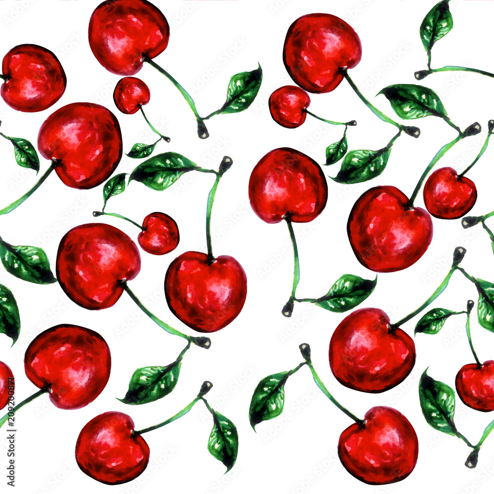 watercolour cherry pattern watercolour cherry pattern