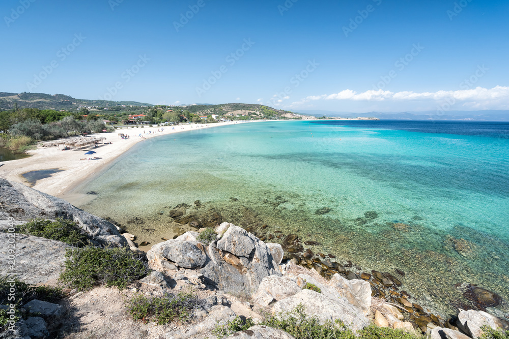 Crystal turquoise beaches of Greece. Sithonia