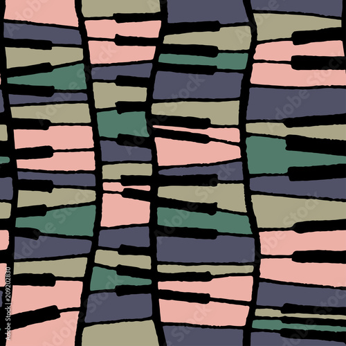 Seamless vector piano pattern in contrast tones for wrapping, craft, textile, ceramic