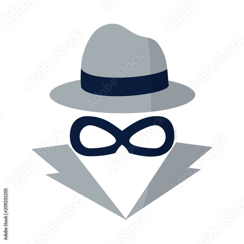 thief with criminal mask and elegant hat