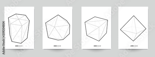 Set background for covers, invitations, posters, banners, flyers, placards. Minimal template design for branding, advertising with geometric shapes various forms. Vector illustration.