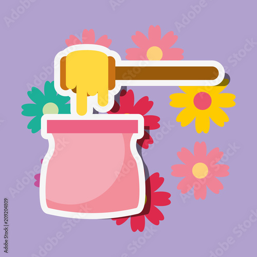 depilatory wax floral spa wellness vector illustration