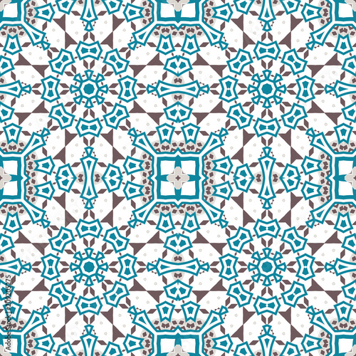 Oriental seamless geometric fabric pattern. Greco Roman ornament. Ornamental background, texture, tiled. Mandala decor. Arabic, Islamic, moroccan, asian, indian native african motifs.