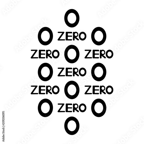 Black numerals and words zero.