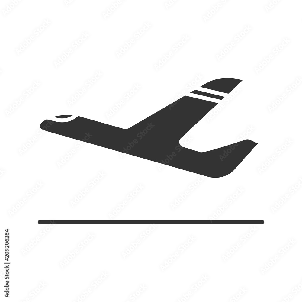 Airplane departure glyph icon Airplane departure glyph icon