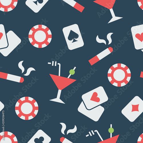 Pattern with poker objects