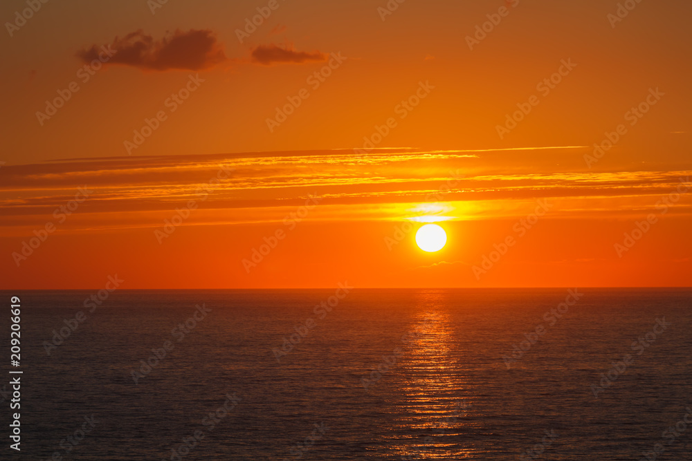 Beautiful Mediterranean Sea Orange Sunset