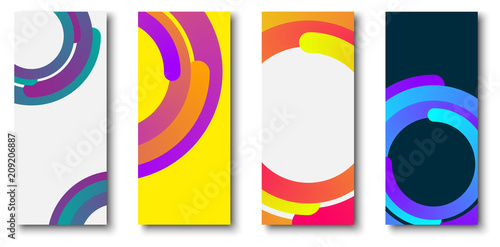 Colorful backgrounds with bright circles pattern.