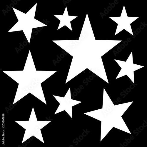 Black background with a white five-pointed stars