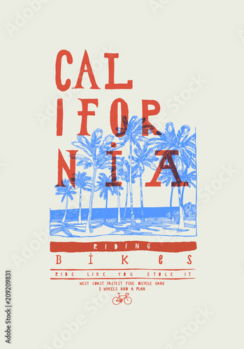 California bikes - palm beach vacation t-shirt