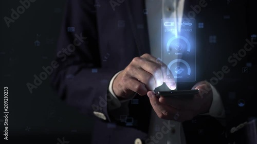 Wallpaper Mural Monitoring the parameters of the electric car from the mobile. Torontodigital.ca