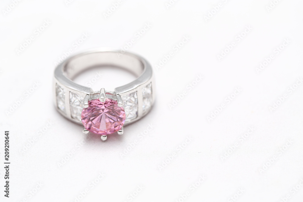 pink gem stone on diamond ring pink gem stone on diamond ring