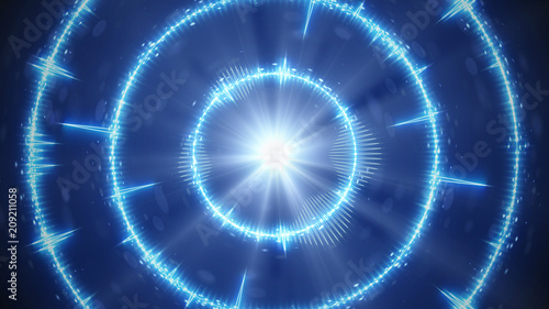 Digital blue audio form concentric circles