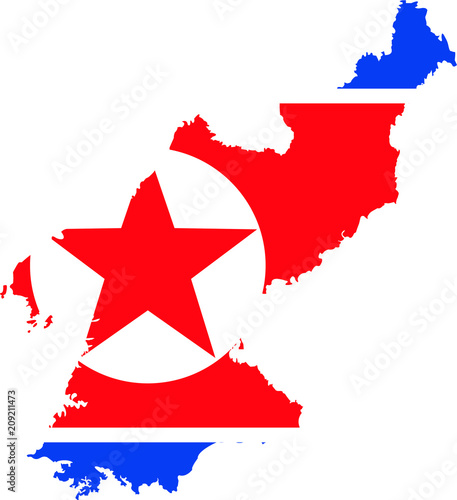 Background of north korea map and flag