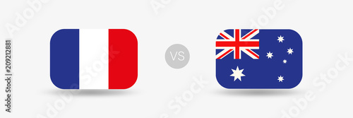 Frankreich VS Australien - Flaggen