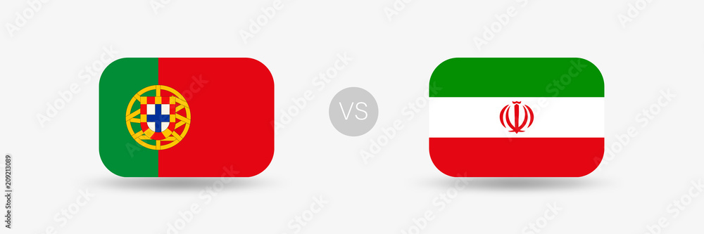 Portugal VS Iran - Flaggen Portugal VS Iran - Flaggen