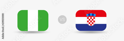 Nigeria VS Kroatien - Flaggen
