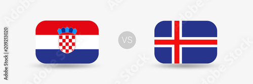 Kroatien VS Island - Flaggen