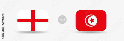 England VS Tunesien - Flaggen