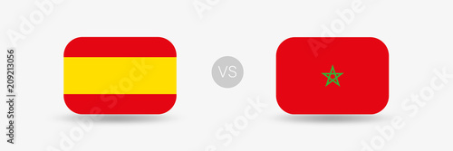 Spanien VS Marokko - Flaggen