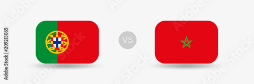 Portugal VS Marokko - Flaggen
