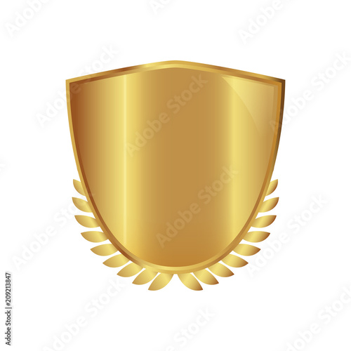 Gold Wappen und Lorbeeren 3D