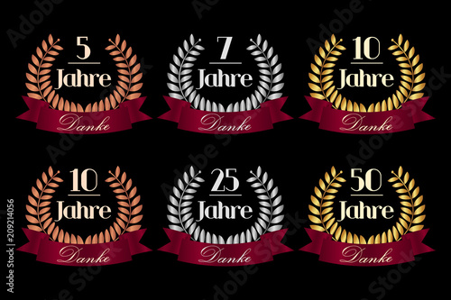 Jubiläum Set Jahre - Banner Lorbeeren