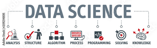Banner Data science concept with icons