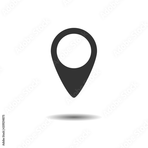 Location Icon. Vector flat icon on white