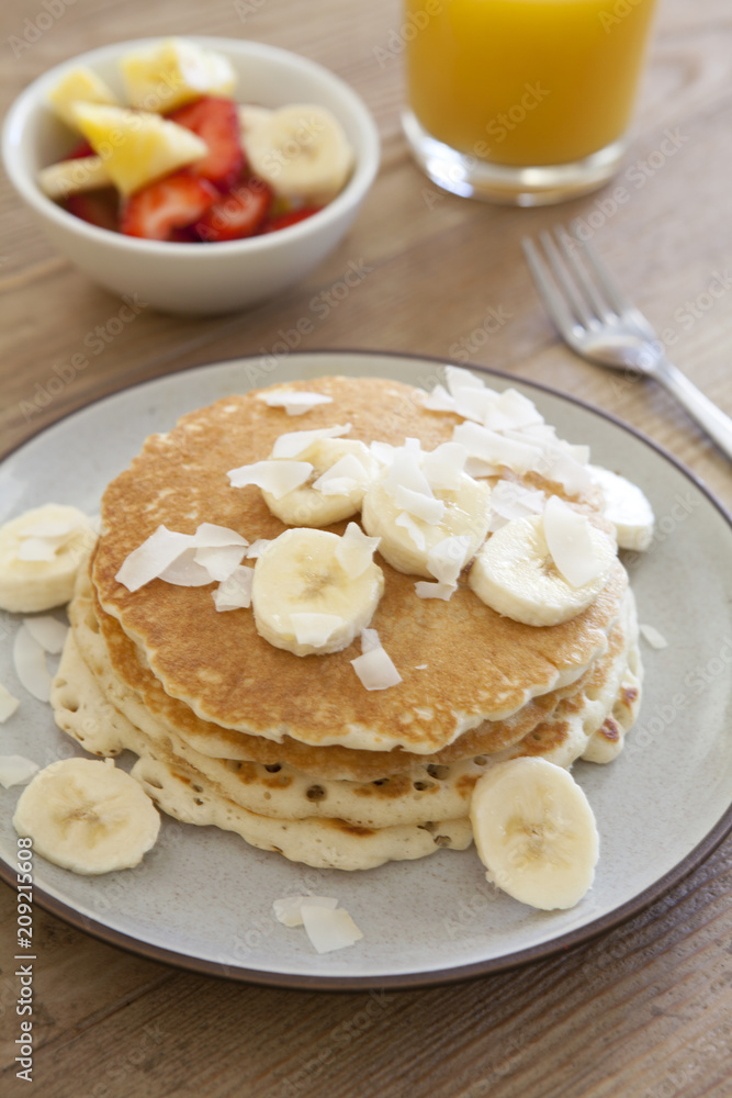Banana Coconut Pancakes Banana Coconut Pancakes