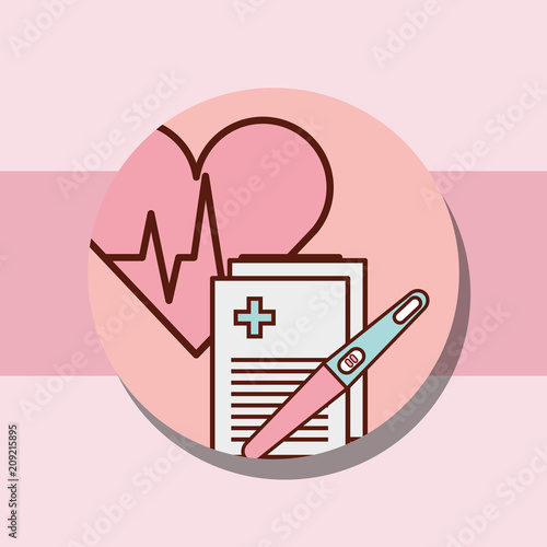 pregnancy fertilization heart life line prescriptions pen vector illustation
