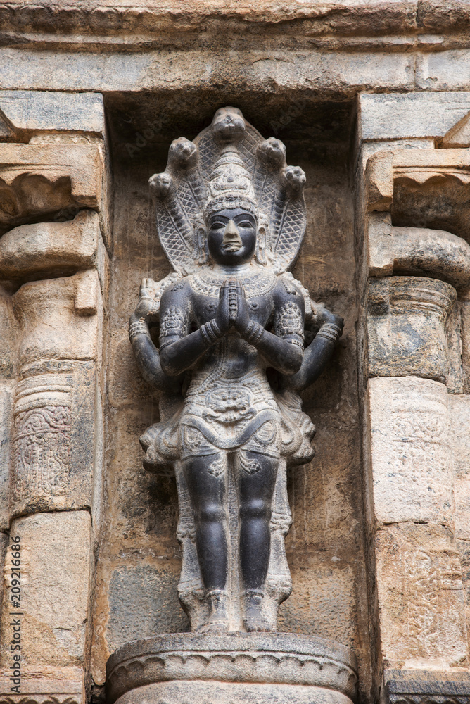 Nagaraja on the southern side of the agra mandappa, Airavatesvara Temple, Darasuram, Tamil Nadu