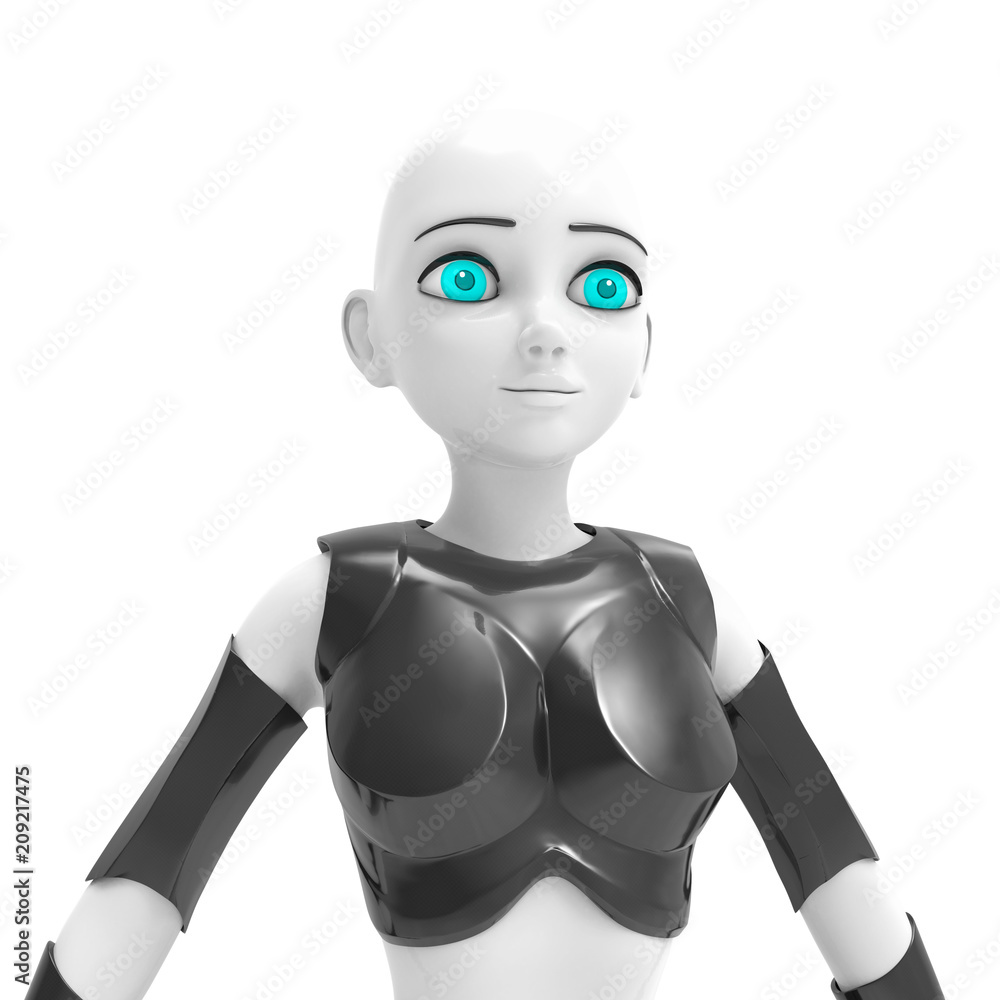 she is a robot smiling she is a robot smiling