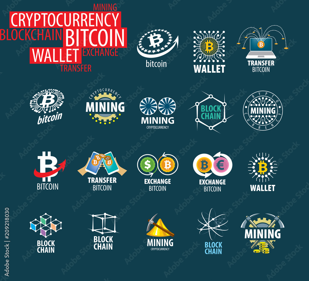 Naklejka premium vector icon set for cryptography