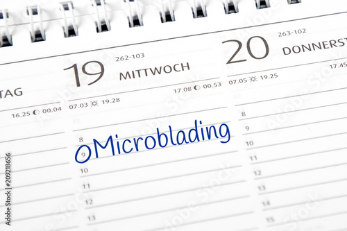 Eintrag im Kalender  Microblading