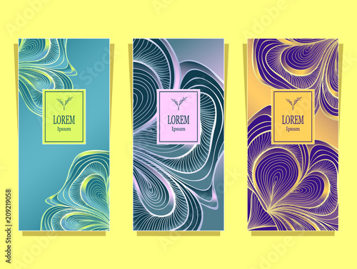 Set Template for package or flyer from Luxury background made by foil abstract marble in colorful for cosmetic or perfume or for package of tea or for alcohol label or for brand book