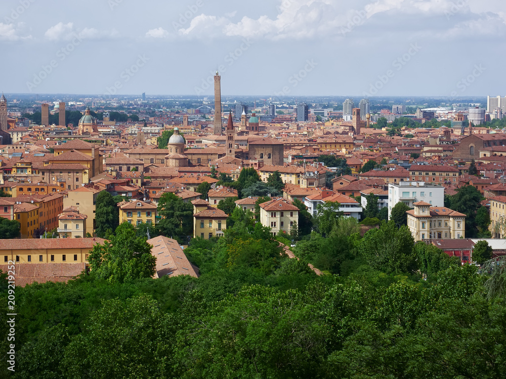 Panoramic view over Bologna, Italy