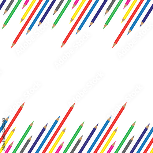 color pencils banner template on white background